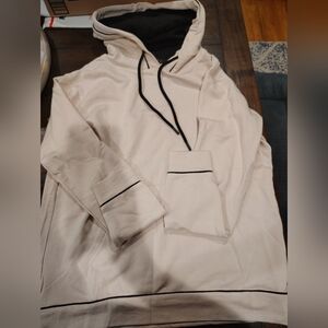 Womens Beige Hoodie with Black Details